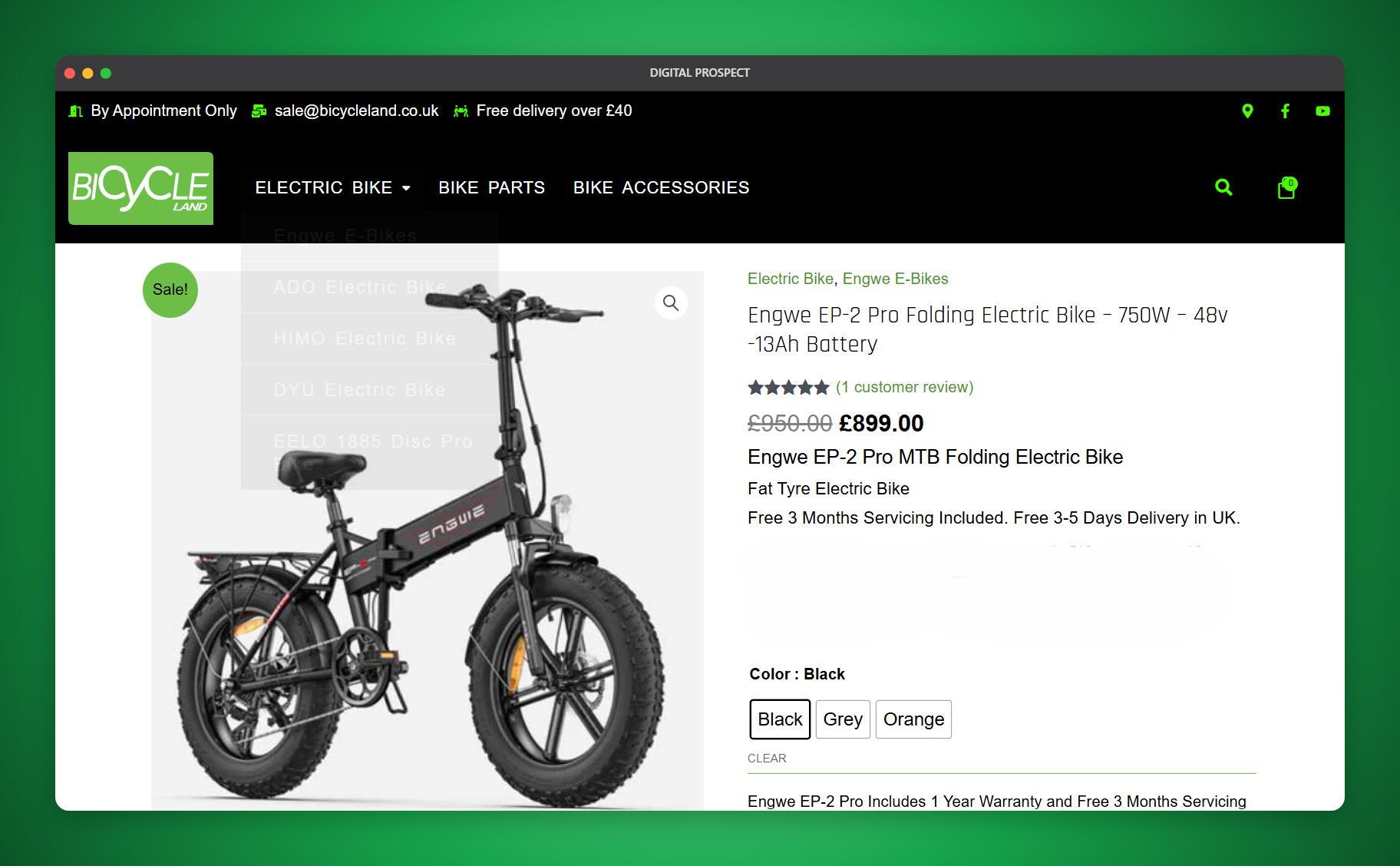 Bicycle Land website homepage